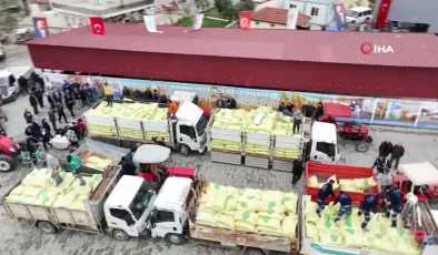 Merkezefendi Belediyesi çiftçilere 100 ton gübre desteği sağladı